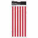 Party Gift Bags With Twist Ties Red Stripes Design, 20-ct.
