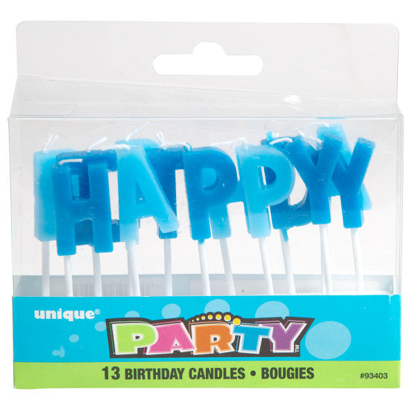 Happy Birthday Letter Candles Blue