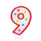 Happy Birthday Candle Big Number 9 With Decoration