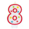 Happy Birthday Candle Big Number 8 With Decoration
