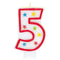 Happy Birthday Candle Big Number 5 With Decoration