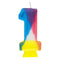 Happy Birthday Multi-color Candle Big Number 1