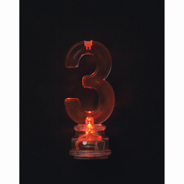 Flashing Number 3 Candle Holder With Candles