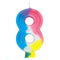 Happy Birthday Multi-color Candle Big Number 8
