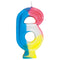 Happy Birthday Multi-color Candle Big Number 6