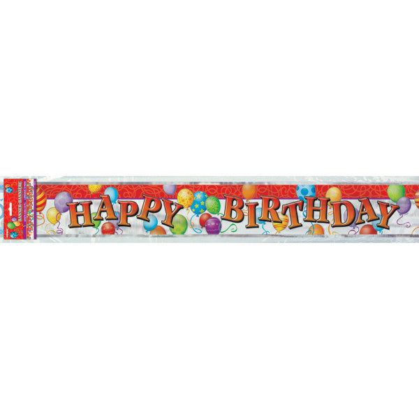 Happy Birthday Banner Balloon Design, 12 ft.