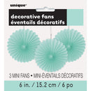 6" Decorative Mini Hanging Fans Teal, 3-ct.