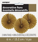 6" Decorative Mini Hanging Fans Brown, 3-ct.