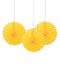 6" Decorative Mini Hanging Fans Yellow, 3-ct.