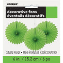6" Decorative Mini Hanging Fans Green, 3-ct.