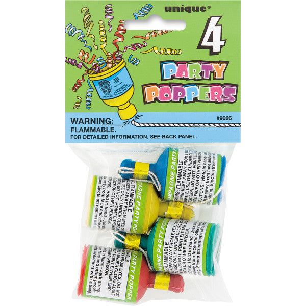 Party Poppers Party Favors, 4-ct.