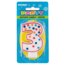 Birthday Candle Colorful Dots Design Number 3