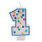 Birthday Candle Colorful Dots Design Number 1
