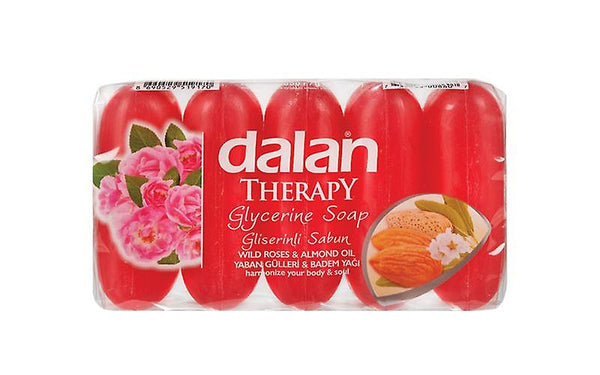 Dalan Therapy Glycerine Bar Soap - Wild Roses & Almond Oil, 5 Pack