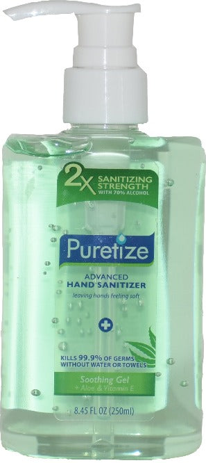 Puretize Hand Sanitizer Soothing Gel + Aloe & Vitamin E, 8.45 oz