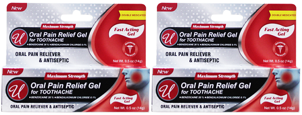 Oral Pain Relief Gel for Toothache, 0.5 oz (Pack of 2)