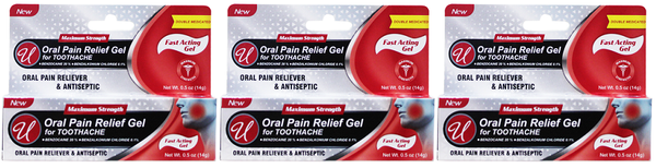 Oral Pain Relief Gel for Toothache, 0.5 oz (Pack of 3)