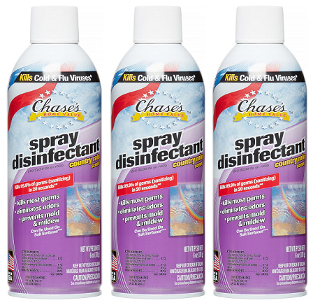 Chase's Home Value Spray Disinfectant Country Rain Scent, 6 oz. (Pack of 3)
