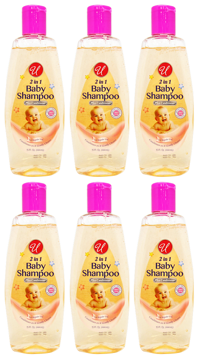 2-in-1 Baby Shampoo Plus Conditioner For Regular Use, 15 fl oz. (Pack of 6)