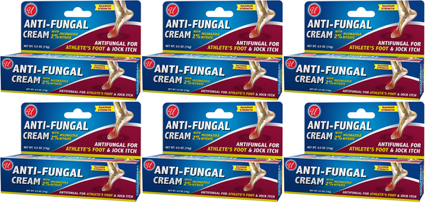 Anti-Fungal Cream with 2% Miconazole Nitrate, 0.5 oz. (Pack of 6)
