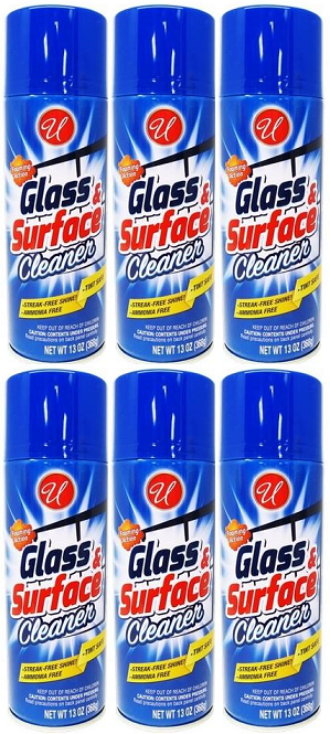 Glass & Surface Cleaner Foaming Action Streak-Free, 13 oz. (Pack of 6)