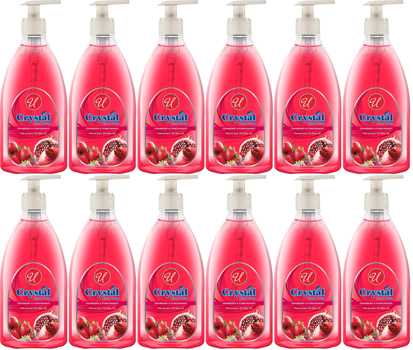 Universal Crystal Strawberry & Pomegranate Hand Soap, 13.5 oz (Pack of 12)