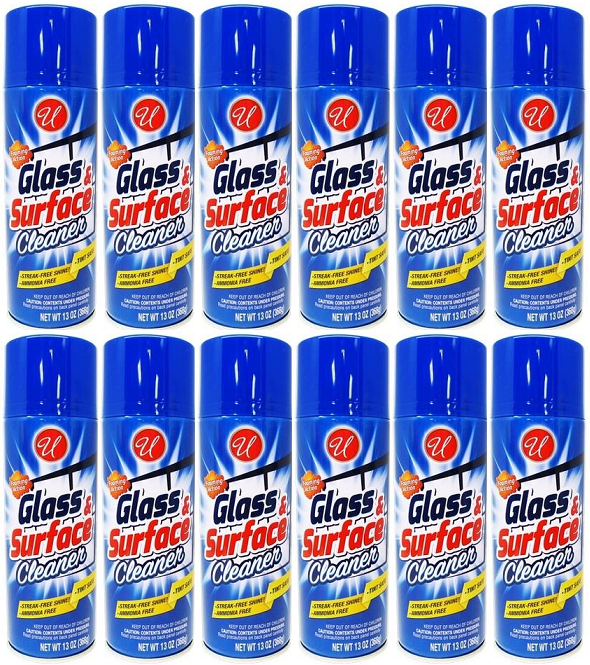 Glass & Surface Cleaner Foaming Action Streak-Free, 13 oz. (Pack of 12)