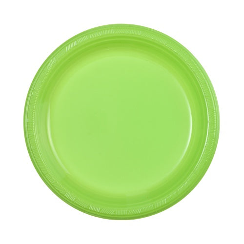 9" Lime Green Plastic Plate - 10 Count