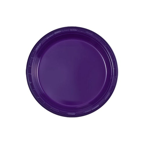 7" Purple Plastic Plate 15 Count
