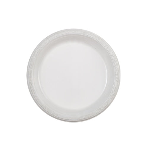 7" White Plastic Plates 15 Count