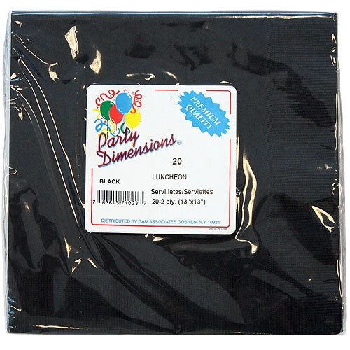 Black Lunch Napkins 20 Count