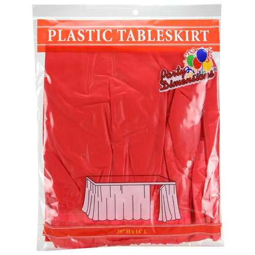 29" X 14' Plastic Tableskirt - Red