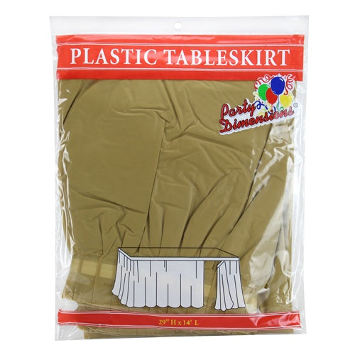 29" X 14' Gold Plastic Tableskirt