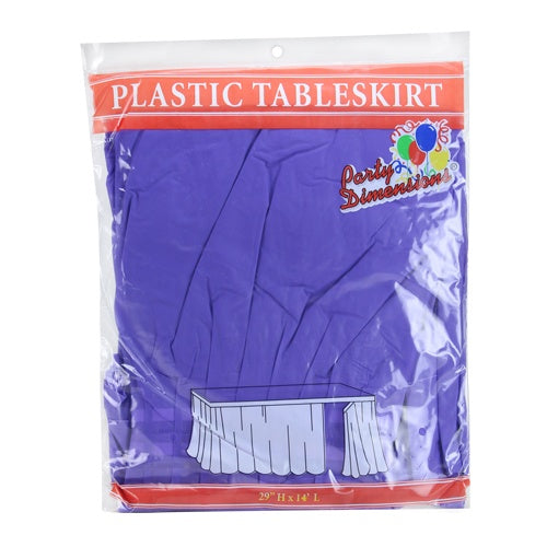 29" X 14' Purple Plastic Tableskirt