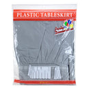 29" X 14' Silver Plastic Tableskirt