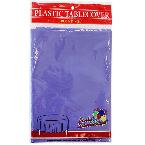 84" Purple Round Plastic Tablecover