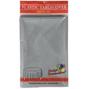 84" Silver Round Plastic Tablecover