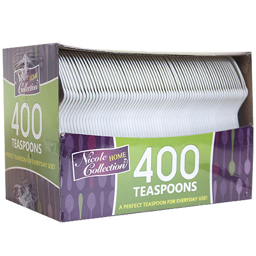 Boxed White Medium Weight Teaspoon 400 Count