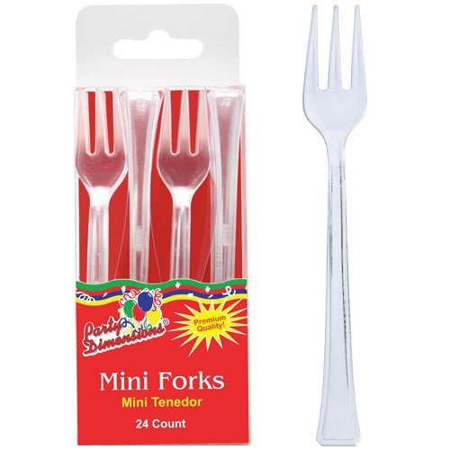 Mini Clear Plastic Forks, 24-ct.