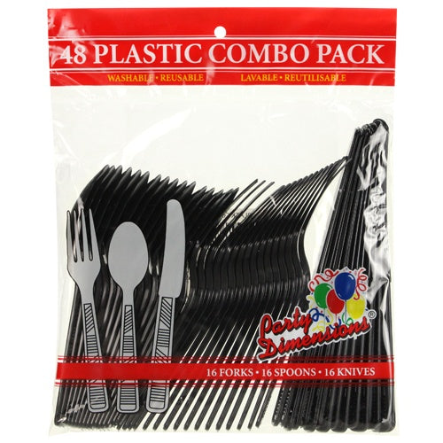 Black Combo Cutlery 48 Count