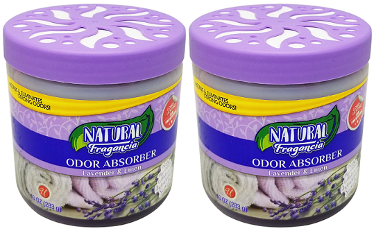 Lavender & Linen Solid Gel Odor Absorber Air Freshener, 10oz (Pack of 2)
