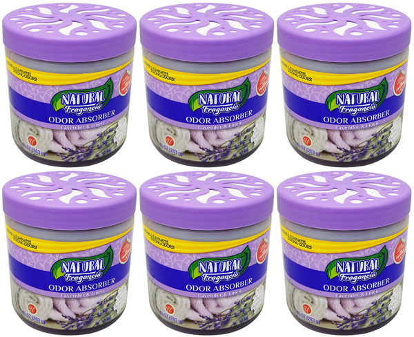 Lavender & Linen Solid Gel Odor Absorber Air Freshener, 10oz (Pack of 6)