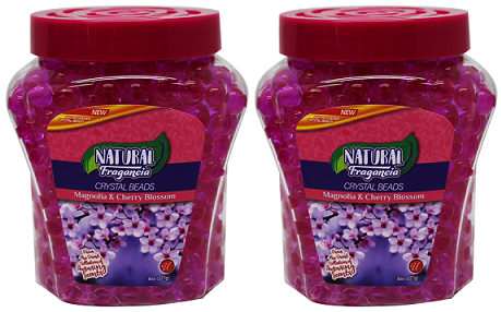 Magnolia & Cherry Blossom Crystal Beads Air Freshener, 8oz (Pack of 2)