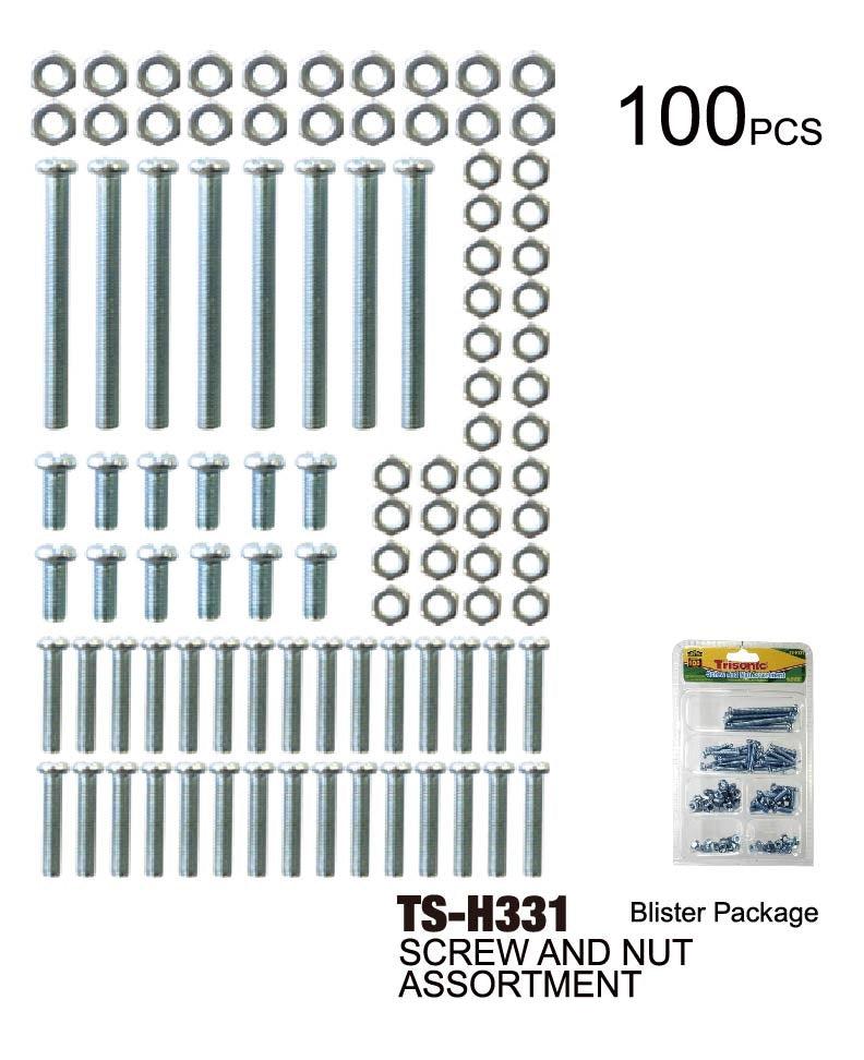 Screw and Nut Assortment, ~100-ct.