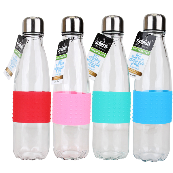 Splash Glass Bottle 21oz Cola w/ Silicone Sleeve, 1-ct