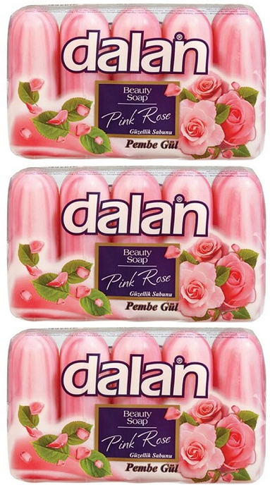 Dalan Pink Rose Beauty Bar Soap, 5 Pack (Pack of 3)