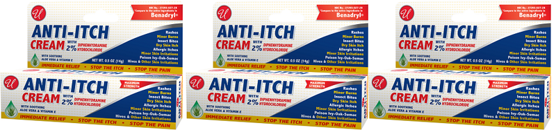 Anti-Itch Cream with 2% Diphenhydramine Hydrochloride, 1 oz. (Pack of 3)