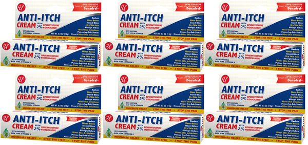 Anti-Itch Cream with 2% Diphenhydramine Hydrochloride, 1 oz. (Pack of 6)