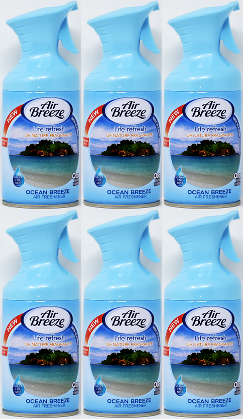 Mini Air Freshener - Ocean Breeze, 8.5 oz. (Pack of 6)