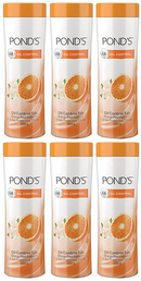 Pond's Oil Control Talc Orange Peel Extract & Sun Protection, 100g (Pack of 6)